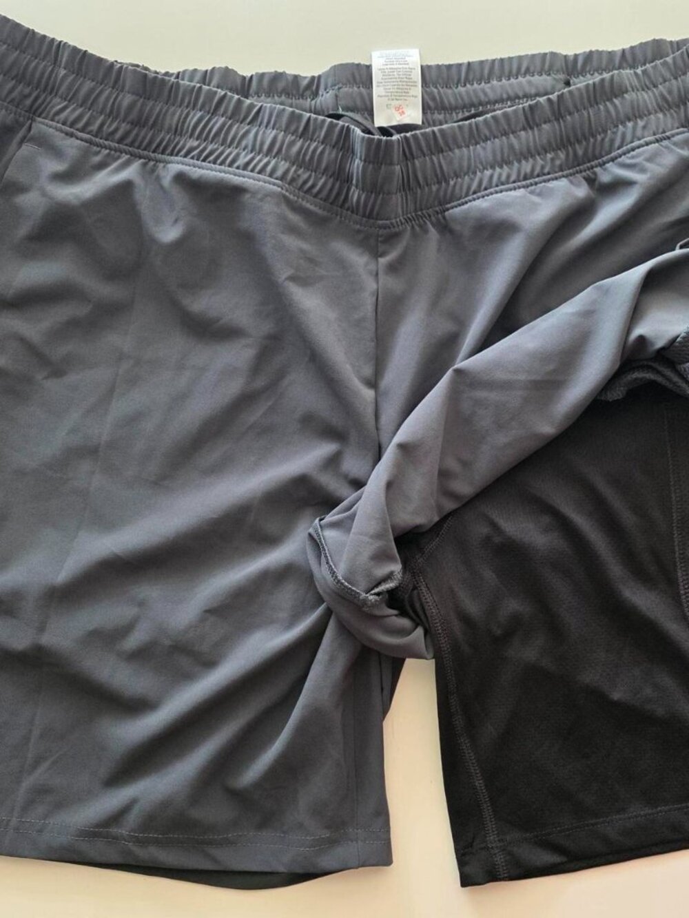 Athletic Works 2-in-1 Running Shorts Compression Liner Gray Men's XL Gym NWOT - Picture 6 of 7